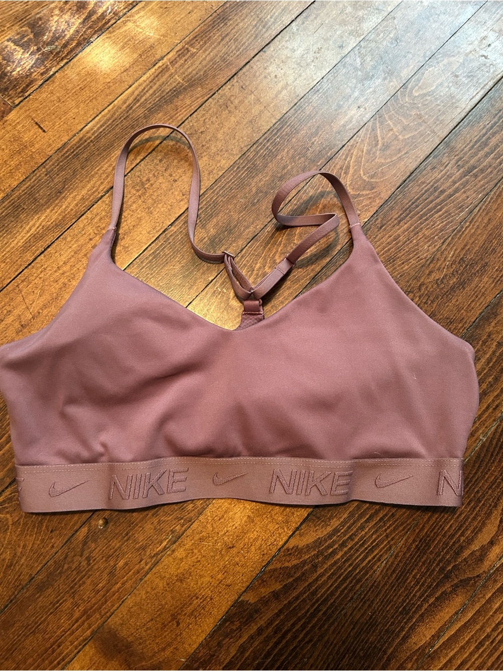 Nike Mauve Light-Support Bralette with Branded Elastic Band